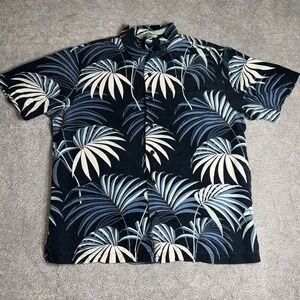 Mens Paradise Collection 100% silk Floral Button Up Hawaiian Shirt Sz L